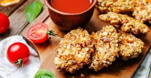 Recette De Bouchees Croquantes De Poulet Pane Aux Amandes Recette Poulet Pane Recettes De Cuisine Recette Minceur Rapide