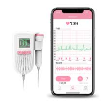 Check your heart rate in real time. Fetal Doppler Prenatal Baby Heart Beat Monitor App For Long Term Tracking Pocket Fhr Detector Highly Sensitive Large Probe Hear Baby Sound Wellue Health