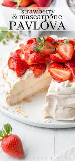 Strawberry Mascarpone Pavlova Recipe Recipe Pavlova Recipe Pavlova Toppings Mascarpone Recipes