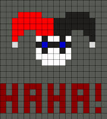 8.57 x 7.21 (120 x 101 stitches) colors: Harley Quinn Square Stitch Perler Bead Pattern Bead Sprites Characters Fuse Bead Patterns