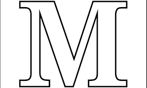 This coloring page shows a large letter m with colorable pictures of a man, mug, mittens, monkey, mouse, mop and mouth inside it. Letter M Coloring Pages Printable