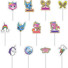 Lollipop are really shocked to see another unicorn cat with butterfly and rainbow fur named #felicity from #rainbowbutterflyunicornkitty? Rainbow Butterfly Unicorn Kitty Cake Toppers 12ct Party City