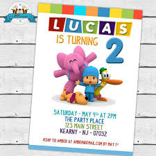 Birthday Party Invitation Card For Friends Pocoyo And Friends Birthday Party Printable Invitation Party Printables Happy Birthday Printable Friend Birthday