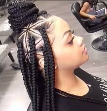 These styles had been sectioned off so that it appears as if you have triangles on your head. Jumbo Triangle Box Braids Hairstyles Easy Braid Haristyles