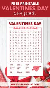 Look at the list below and write the names. Valentine S Day Word Search Free Printable Pjs And Paint