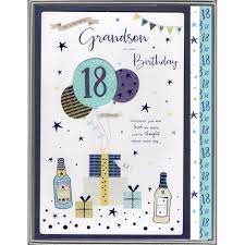 Grandson, your precious laugh makes my heart swell more than the world's greatest music. Grandson 18th Birthday Boxed Card 8730 Hugs Kisses