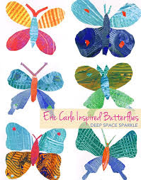 Eric Carle Inspired Butterflies Deep Space Sparkle Eric Carle Art Kindergarten Art Projects Kindergarten Art