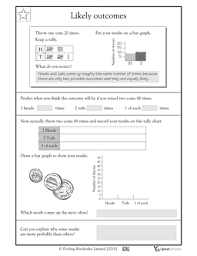 Coin Toss Likely Outcomes Greatkids Probability Worksheets Worksheets Math Worksheets