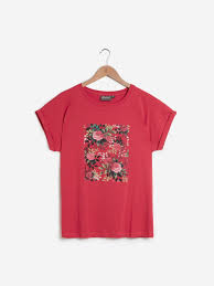 Shirt collar long sleeve tiny flower print shirt price: T Shirts For Ladies Buy T Shirt For Womens Online Westside Tagged Gia