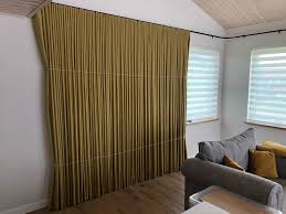 Curtains and blinds are used to block light from entering a space. 14m Electric Curtain Track With Iris Blackout Wave Direct Fabrics Archello