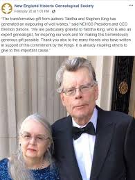 Wife is a relationship or status. Stephen King Wife Donate 1 25 Mil To New England Historic Genealogical Society Newbury Street League