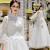 V Neck High Collar Wedding Dress