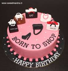 Designer Birthday Cake For Wife Images Born To Shop Theme Customized Designer Fondant Cake With 3d Shopping Bags Purse For Birthda 25th Birthday Cakes Cake Designs Birthday Birthday Cakes For Women