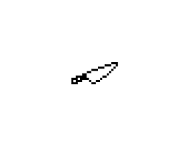 Shiny knife in white space from omori pixel art