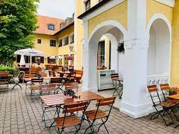 Near museum of tyrolean farmsteads. Bayerischer Biergarten In Prienbach Stubenberg Hotel Restaurant Post Prienbach