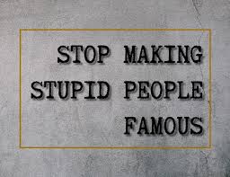 Be your self and stop making stupid people famous.graffiti stencil quote design.find this unique design available in men and women t shirts, hoodies and home decoration stuff like: Kopie Von Stop Making Stupid People Famous Postermywall