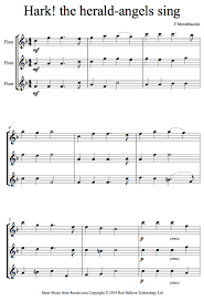 Mendelssohn Hark The Herald Angels Sing Sheet Music For Flute Trio Sheet Music Music Lessons Flute Music