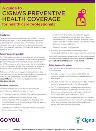Cigna S Preventive Health Coverage Pdf Free Download