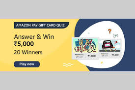 We always have what you need. Amazon Pay Gift Cards Quiz Answers Today Win Rs 5 000 20 Winners Pricebaba Com Daily