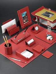 Signed with a silver a. Red Stitched Leather Desk Accessories Set With Chrome Plated Brass Accents Leather Desk Accessories Leather Desk Desk Accessories