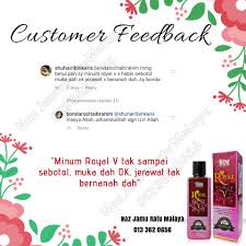 Semua produk herba sendayu tinggi berdaftar dengan kkm dan mempunyai lessen mal no skrg ni saya mengamalkan royal v dari jamu ratu malaya dan sapuan krim furmon. Naz Jomshopping Blogspot Com Royal V Jus Hormon Yang Terbukti Berkesan Mengembalikan Kecantikan Kesuburan Dan Kesihatan Wanita