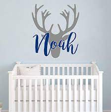Dragon mobiles, sheets and artwork are fun ways to awaken your baby boy's imagination. Amazon Com Personalized Boy Name With Deer Antlers Wall Decal Nursery Rustic Nursery Wall Decor Deer Head Wall Vinyl Sticker Baby Name Hunting Themed Woodland Wall Decor Custom Name Wall Decals For Boys
