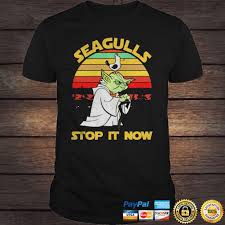 yoda: rockin' rockin' and rollin' down to the beach i'm strolling but the seagulls poke at my head not fun! Master Yoda Seagulls Stop It Now Vintage Shirt Toroshirt Com