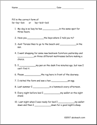 Worksheet Lie Or Lay Esl Preview 1 Writing Forms Teaching Language Arts New Teachers