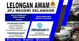 Jabatan pengangkutan jalan (jpj) perak mengadakan lelongan awam bagi 105 kenderaan pelbagai jenis pada 25 september ini pada jam 9 pagi di jpj perak, di sini. Jpj Selangor Mahu Lelong 246 Kenderaan Sita 30 Oktober Ini