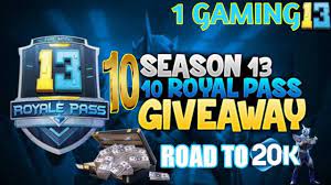 Pubg Mobile Live 10 Royal Pass Giveaway Season 13 Free Participant I Giveaway Mobile Tricks Seasons
