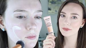 Simply smooth this weightless formula onto the complexion for light, breathable coverage with a seamless and satiny finish. Nyx Bare With Me Tinted Skin Veil Review Pale Dry Skin Youtube