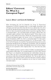 If your audience doesn't have the knowledge about the issue, your job should be to inform them. Pdf Editors Comment So What Is A Conceptual Paper