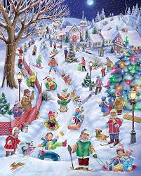 Amazon Com Vermont Christmas Company Sledding Hill Jigsaw Puzzle 1000 Piece Toys Games In 2020 Vermont Christmas Company Christmas Scenes Sledding Hill
