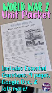 World War 2 Study Guide And Unit Packet World History Lessons History Teaching Resources World History Classroom