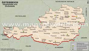 Innerhalb der föderalen verfassung spricht man von der landesebene als gegensatz zur bundesebene. Karte Der Osterreichischen Hauptstadte Und Grossstadte