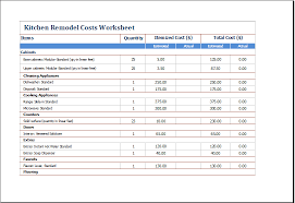 Home renovation cost guide provides accurate price estimates for the most popular remodeling cost estimates for this guide are sourced from over 100+ medium and large remodeling and general. Ms Excel Kitchen Remodel Costs Calculator Template Excel Templates