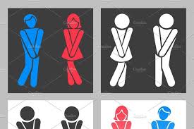 Funny Boy And Girl Toilet Icons Funny Boy Boy Or Girl Toilet Icon