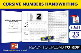 Download Cursive Numbers Handwriting Workbook Kdp Interior Template 864723 Checklists Design Bundles