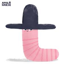 Apfelhase Illustration Wurm Mit Hut Worm With A Hat Cute Animal Illustration Children Illustration Hat Illustration