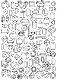A Variety Of Gems And Crystals In Fantasy Rpg Illustrations Coloring Pages Drawings Sketch Book