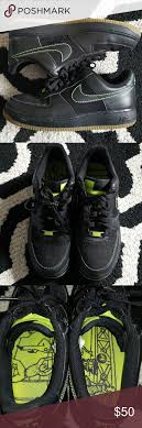 Black And Lime Green Air Force 1 Air Force 1 Special Edition From 2007 Black Nikes All Black Sneakers Air Force