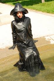 Black PVC Raincoat & Hat
