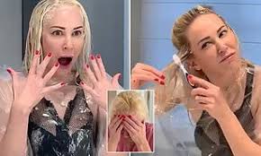 But lately i've been thinking: Steve Mnuchin S Wife Louise Linton Is Left Horrified After Dying Her Hair Bright Blonde At Home Daily Mail Online