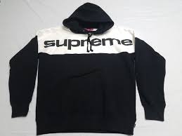 Black And White Supreme Hoodie Supremeblockedlogo Black Hooded Sweatshirt Sweater Hoodie Size Large Fashion Clothing Shoes Accessor Black Hooded Sweatshirt Sweatshirts Hooded Sweatshirts