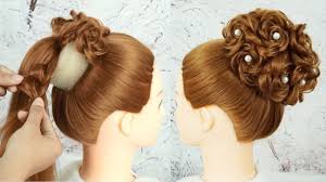 Romantic updo's + high bun hairstyles. Beautiful Hairstyle For Wedding Party Function Bridal Bun Hairstyle Tutorial Trending Hairstyle Youtube