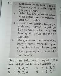 Susunan Teks Yang Tepat Untuk Kalimat Kalimat Tersebut Adalah A 1 3 4 2 B 1 3 2 4 C 4 1 3 2 D 4 2 3 Brainly Co Id