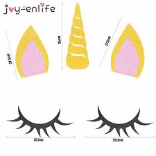How to make unicorn eyes, ears and horn with fondant without any tool or cutter by sehar's unicorn ears: Joy Enlife 1set Unicorn Party Decoration Unicorn Horn Eyelashes Ear Kids Birthday Party Baby Shower Diy Party Backdrop Supplies Party Diy Decorations Aliexpress