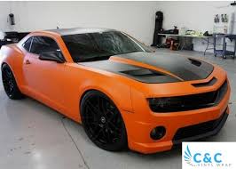 Black And Orange Car Wrap 1 500 Car Wrap Job On A Dodge Challenger Lavinylwrap Vinylwrap Carwrap Black Camaro Car Camaro
