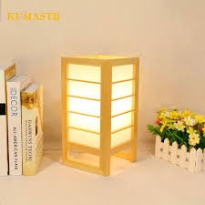 Japanese Stye Wood Desk Lamp Creative Bedroom Bedside Light Study Decoration Stand Table Lamp H30cm Desk Lamps Living Room Living Room Stands Table Lamp