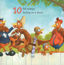 I have included 10 turkeys (there is a second page of turkeys) after you cut and laminate the turkeys, use them as visuals during the story. 10 Fat Turkeys